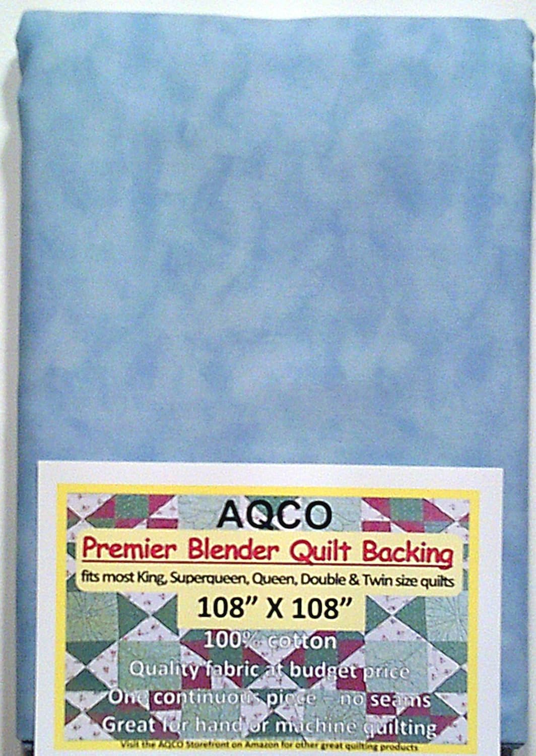 Premier Quilt Backing, King, Seamless, Blender Light Blue, 108"x108", by AQCO