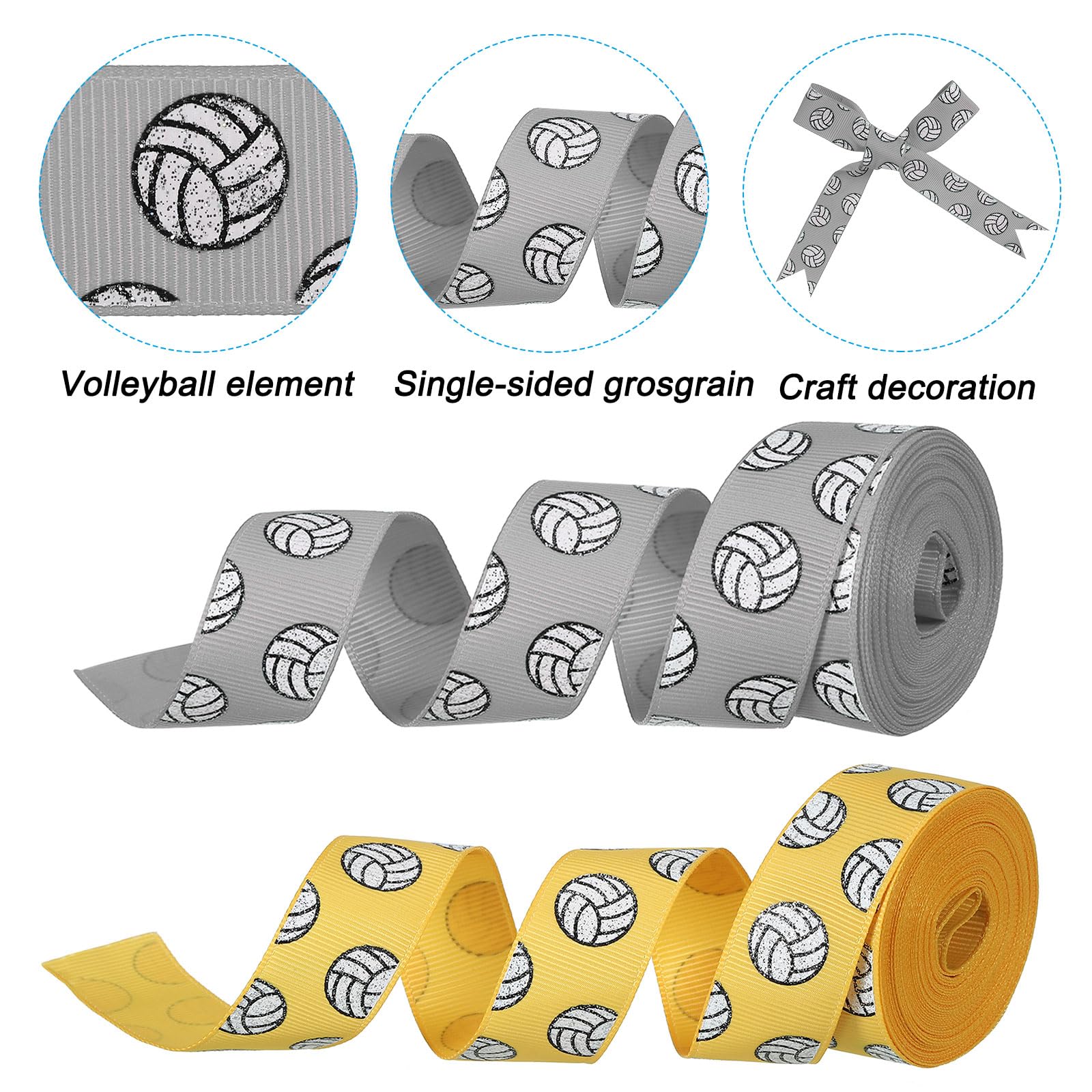 PATIKIL 7/8" x5Yard Volleyball Grosgrain Craft Ribbon - Image 4