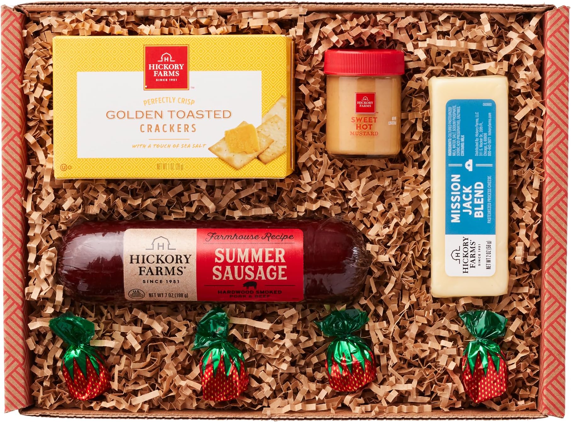 Hickory Farms Farmhouse Meat & Cheese Food Gift Basket (Small) - Box Set | Charcuterie | Summer Sausage | Christmas | Holiday Basket | Housewarming