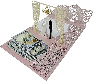 Wedding Cards for Bride and Groom - Pop-Up Congratulations Card with Money Holder for Cash Gift – Elegant Marriage Card for Bridal Shower, Wedding Shower, Son & Daughter in Law, Engagement, or Newlyweds with Envelope (Sweet Devotion)