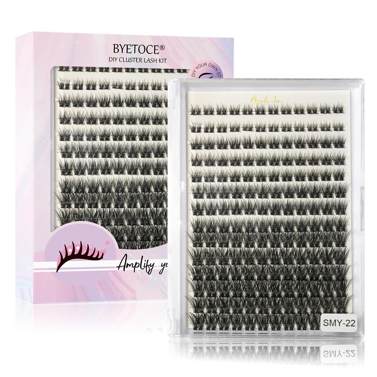 168 Pcs Individual Lashes Wispy and Natural Eyelash Clusters Fluffy C Curl False Pesta as Mixed Lengths Eyelash