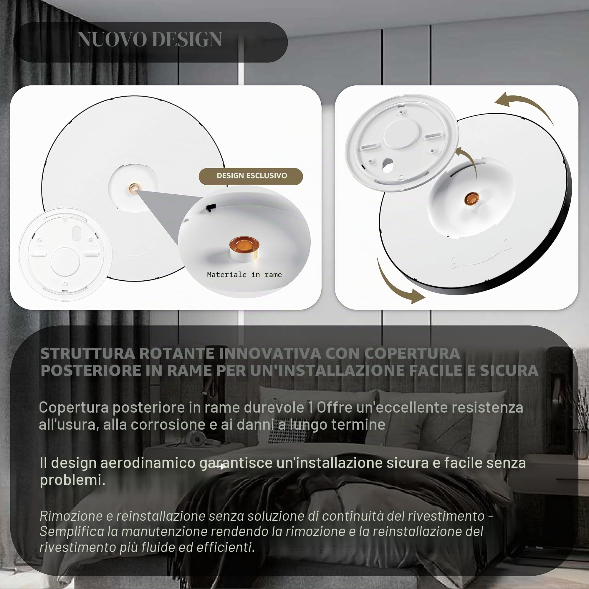 CLAR LED Plafoniera Ultra Slim - Luminosa Soffitto Bagno, Luce Naturale 4000K, 24W (Pack 5)