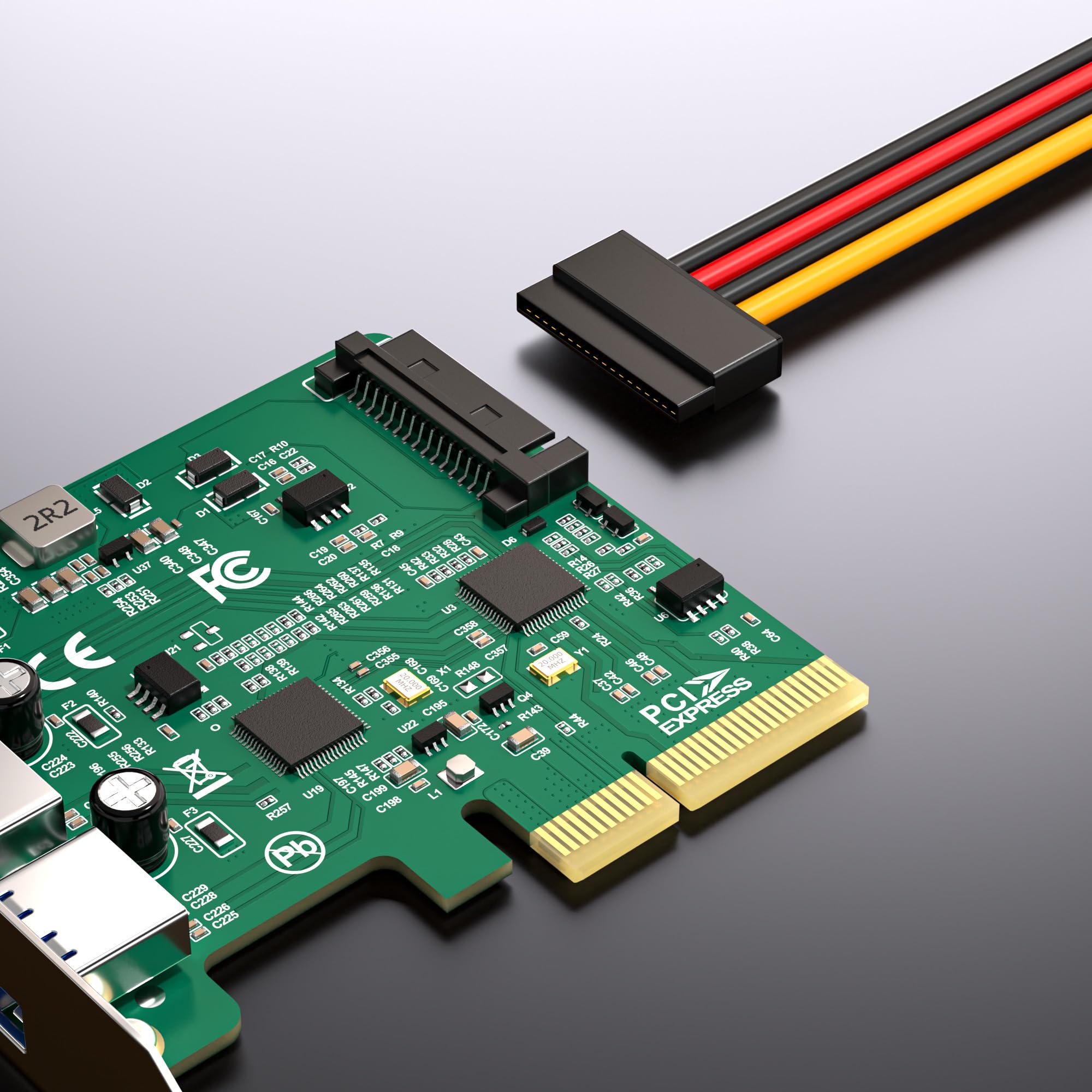 DriverGenius Turbo-X | Carte PCIe USB 3.2 3 Ports USB-A (Low Profile) | Carte D'Extension USB 10 Gbit/s pour PC SFF et Serveurs, PCIe x4, Compatible Windows 11 et Linux, Équerre Standard Incluse