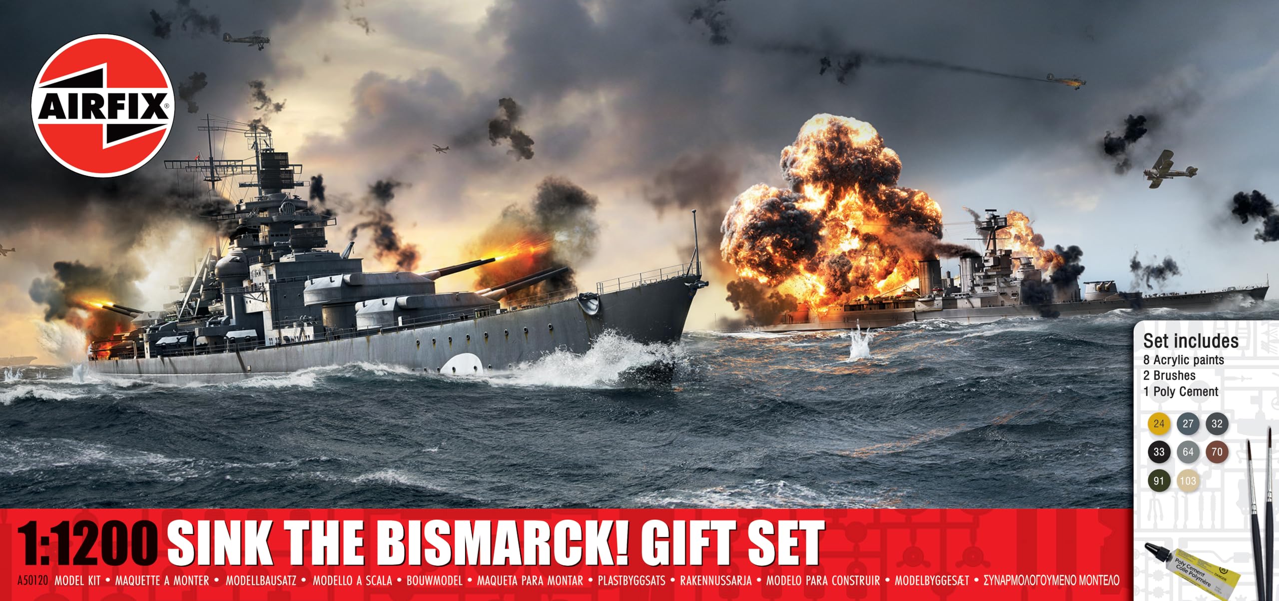 Airfix A50120 Sink The Bismarck! Gift Set Classic Kit Model Making