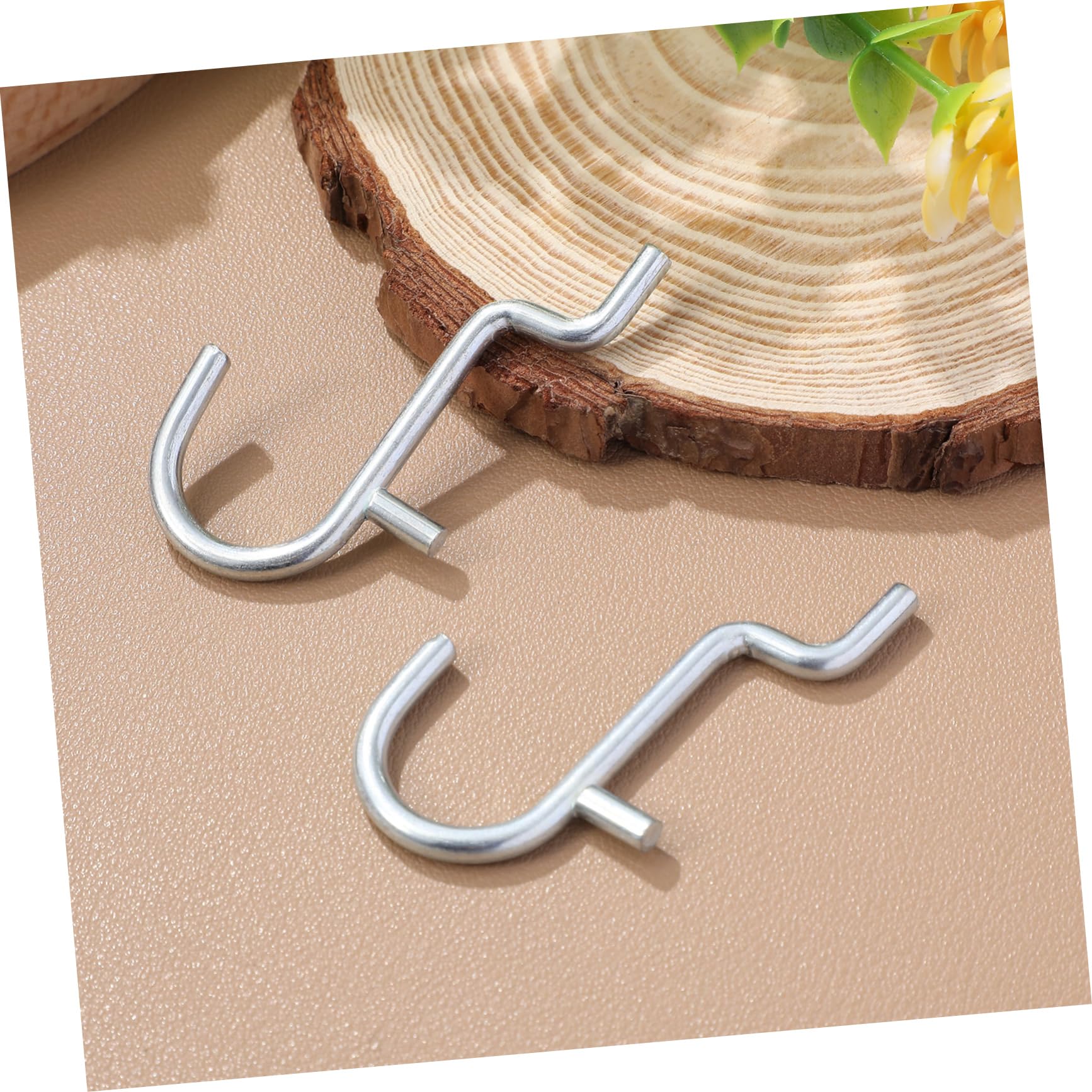 HOMSFOU 20pcs Stainless Steel Hooks for Pegboard Jewelry Key Display Hooks Wall Organizer Home Craft Room Accessories