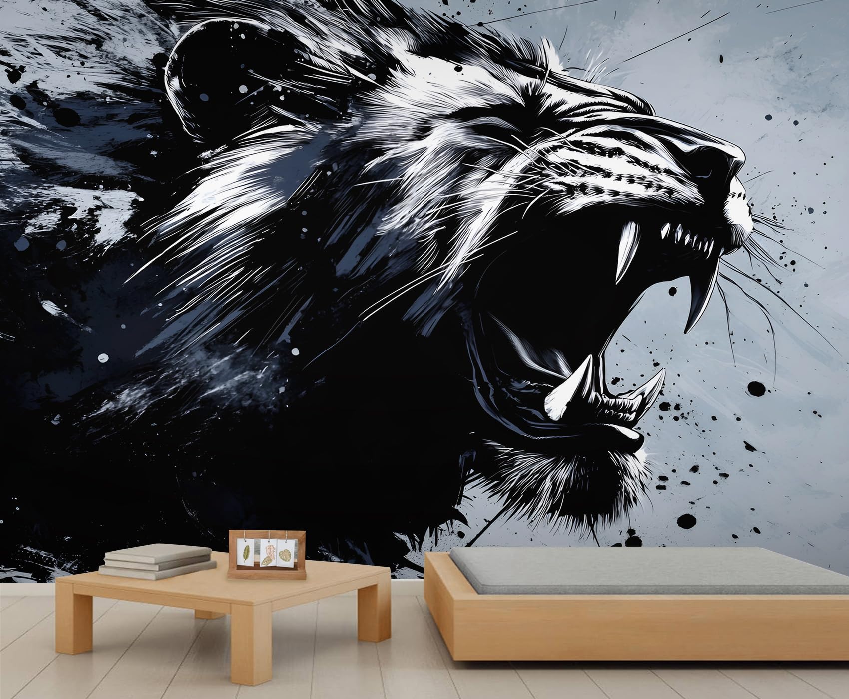 Panther Wallpaper Black and White Leopard Custom Wallpaper Abstract Animal Wall Murals Bedroom Mural for Living Room Bedroom Kids Room Poster 300 X 240 cm