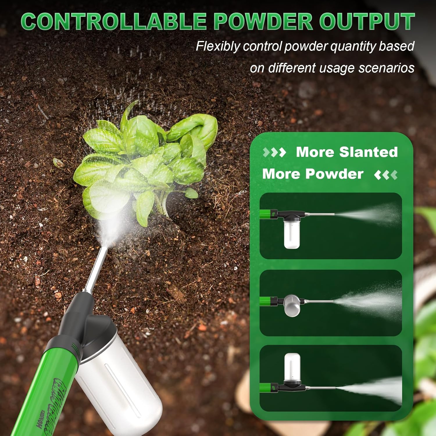 Diatomaceous Earth Duster, Reach Up to 4 FT, Diatomaceous Earth Powder Duster, Applicator, Sprayer, Spreader for Indoor Gardening and Outdoor Garden Plant Care