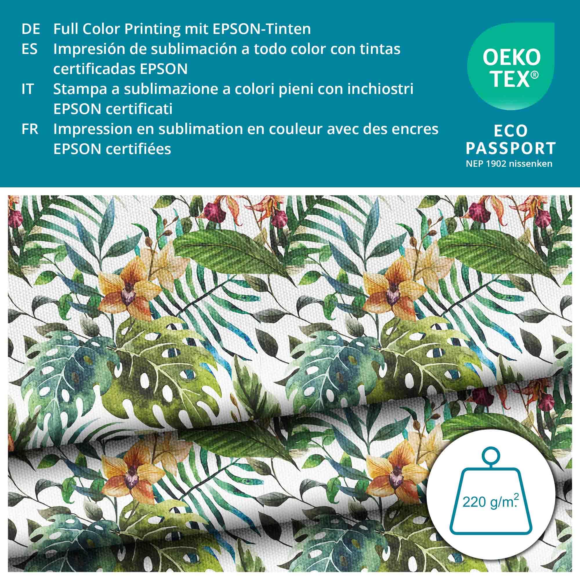 Tessuto Impermeabile Oxford 600D DreamRoots Al Metro - 160 Cm Larghezza, 220 G/m², Fantasia Geometric Flower - Per Cuscini Esterni E Tappezzeria