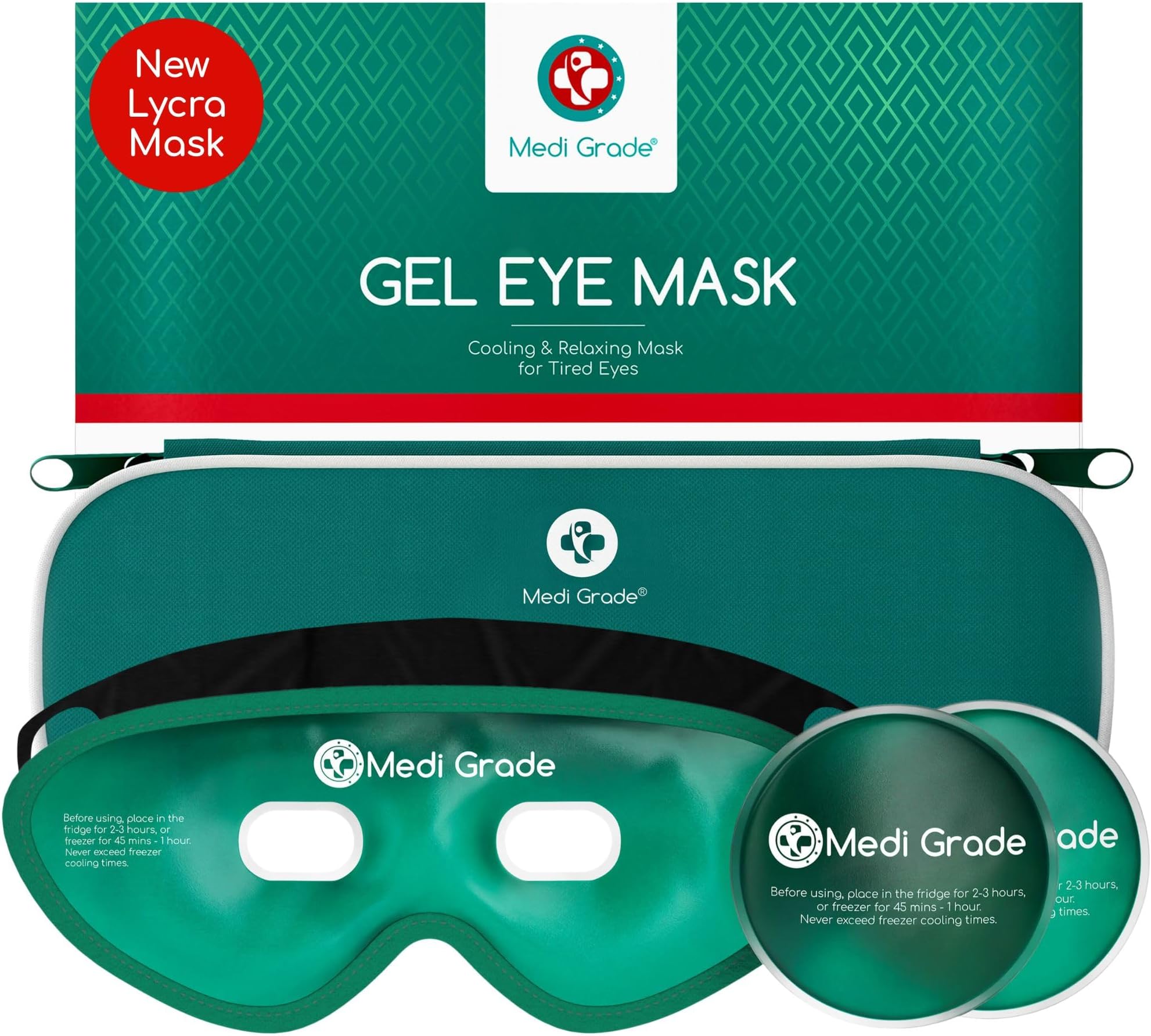 Cooling Gel Eye Mask for Puffy Eyes – Reusable Gel Eye Mask and Cooling Eye Pads with Thermo-Bag for Dark Circles and Morning/Night Skincare Routine – Reversible Cold Eye Mask