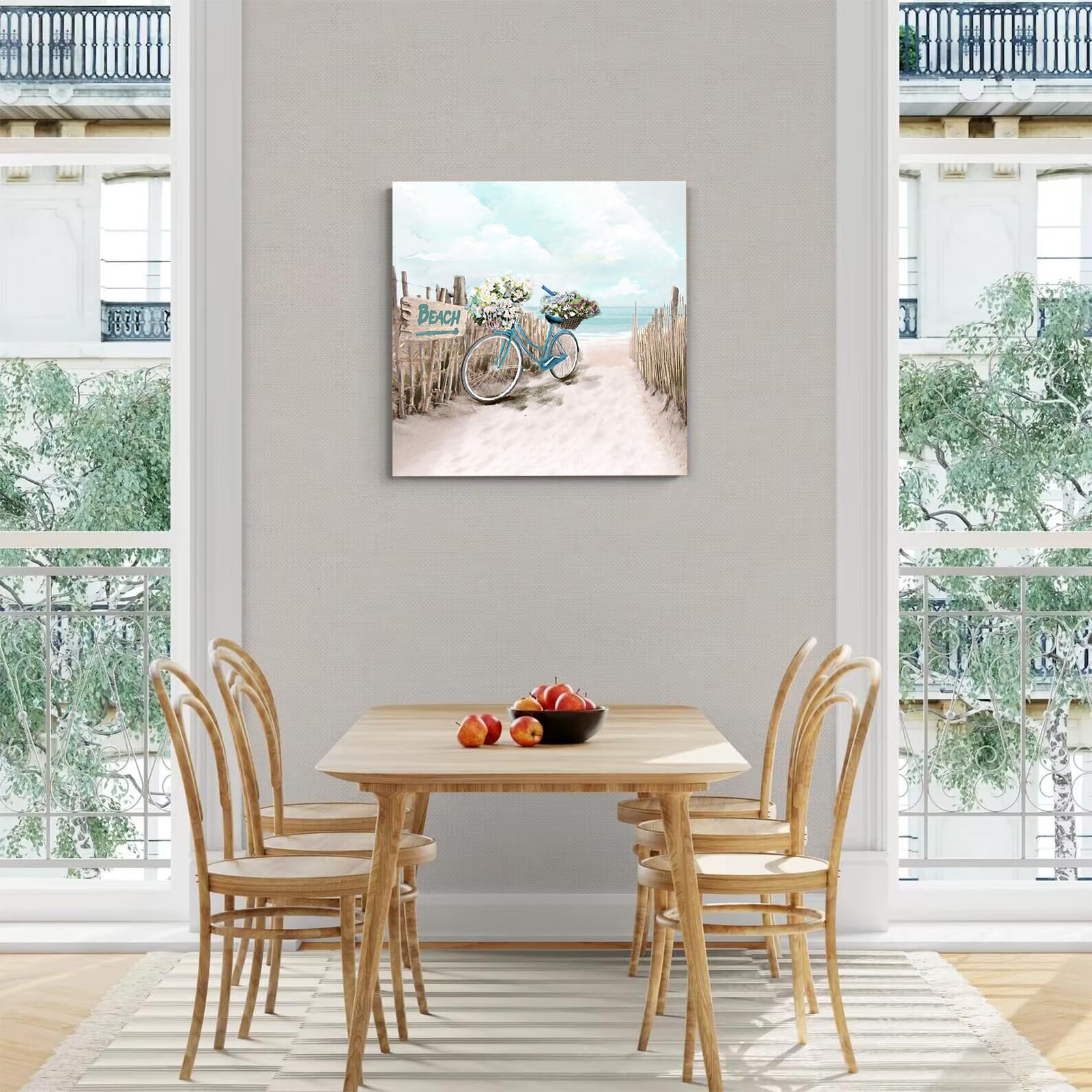 Amazon.com: Bicycle Wall Art Decor Coastal Beach Bike Canvas Art