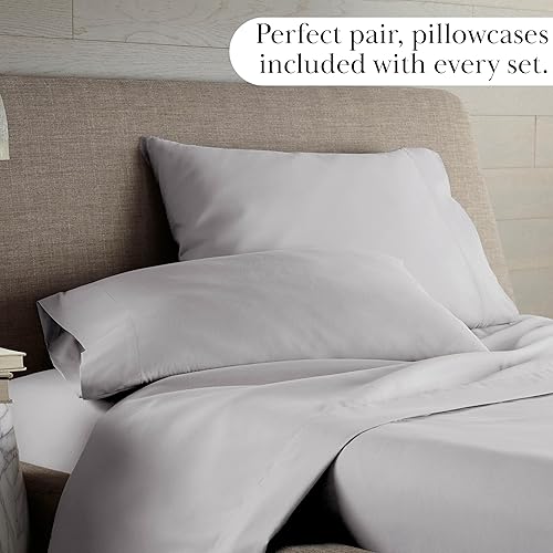 Miniatura 4 de Southshore Fine Living, Inc. Juego de sábanas clásico suave y cómodo de 4 piezas, tamaño Queen, gris acero