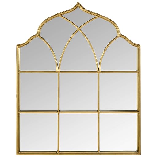 Ravenna Home Vintage Windowpane Metal Mantel Mirror