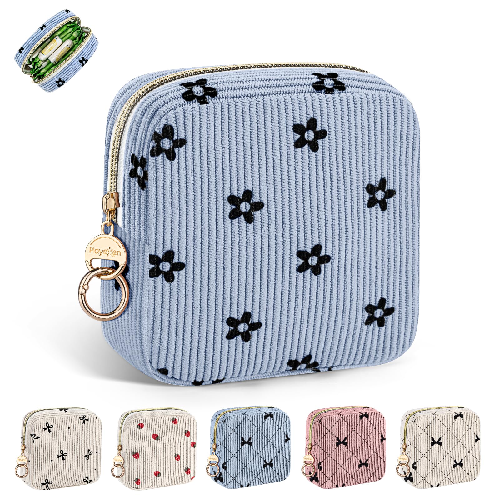 2 Piezas Neceser Compresas Pequeño Bolso de Almacenamiento Neceser para Compresas Algodon Tampones Bolsa Menstrual con Cremallera de Servilletas Sanitarias Bolsas Regalo para Adolescentes Niñas Mujer — view 26