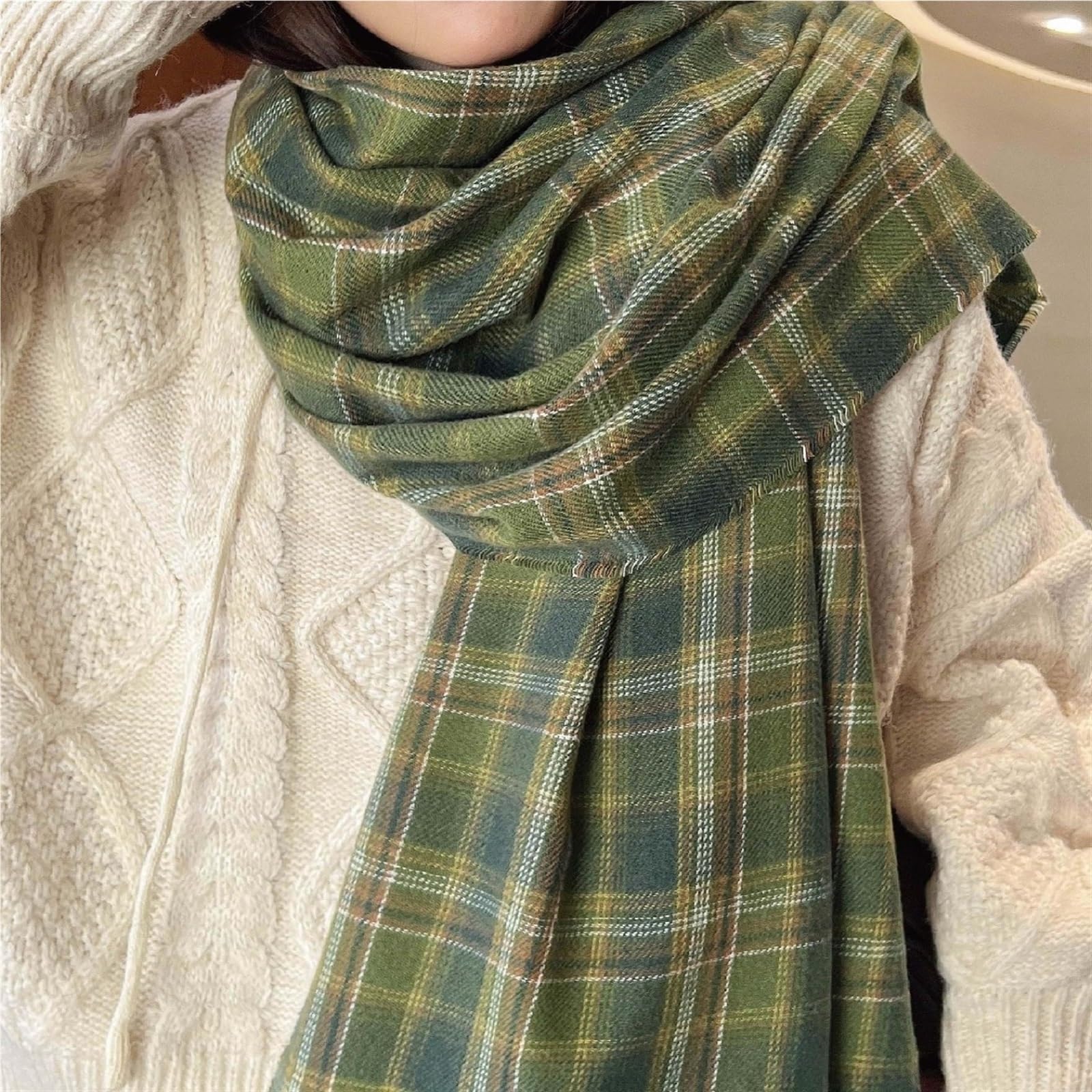 Sciarpa da Donna, Scialle da Donna, Invernale, Spesso e Caldo (Grigio)