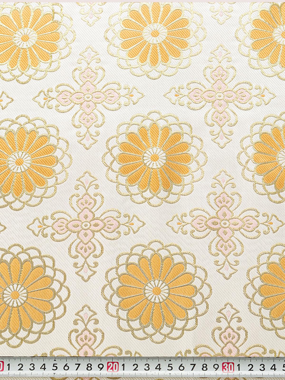 Brokatowa satynowa tkanina kwiatowa do samodzielnego szycia, wzór dyniowy w kwiaty, pomarańczowa elegancka prosta tkana poduszka, ręcznie robiona torba kimono, 150X50cm