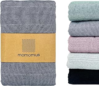 MOMOMUS Manta para Sofa de Verano - Fina Colcha Multiusos para Camas - Ligera, Práctica, Estilo Bohemio – Ideal como Cubre Sofa, Jarapa para Sofa o Plaid para Cama - Azul, 230x260 cm