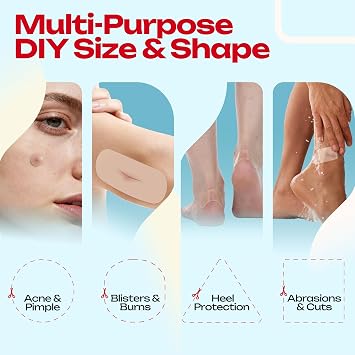 LIFARA Hydrocolloid Roll for Wound Care - Cut-to-Size, Extra Large Hydrocolloid Patch Bandages with Self-Adhesive, Waterproof, First Aid Kit Essential (2in*5ft, 19.7mils/ 0.5mm Thickness)