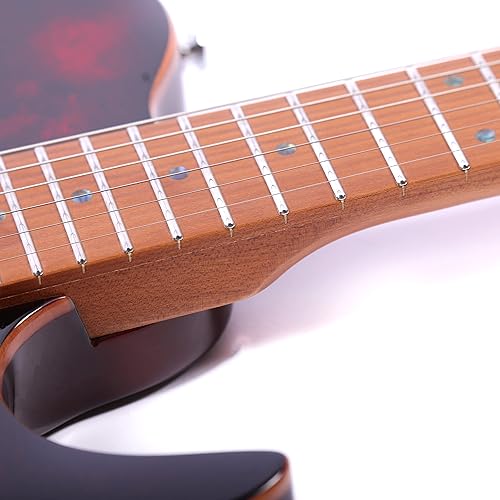 Miniatura 8 de TN2 - Guitarra eléctrica de cuerpo sólido con cuello de arce tostado y cuerpo de caoba (rojo)