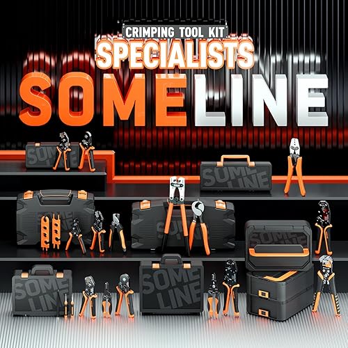 Miniatura 8 de SOMELINE Herramienta de prensado de terminales de alambre, con 30 tamaños, terminales de trinquete aislados, kit de crimpadora de terminales de