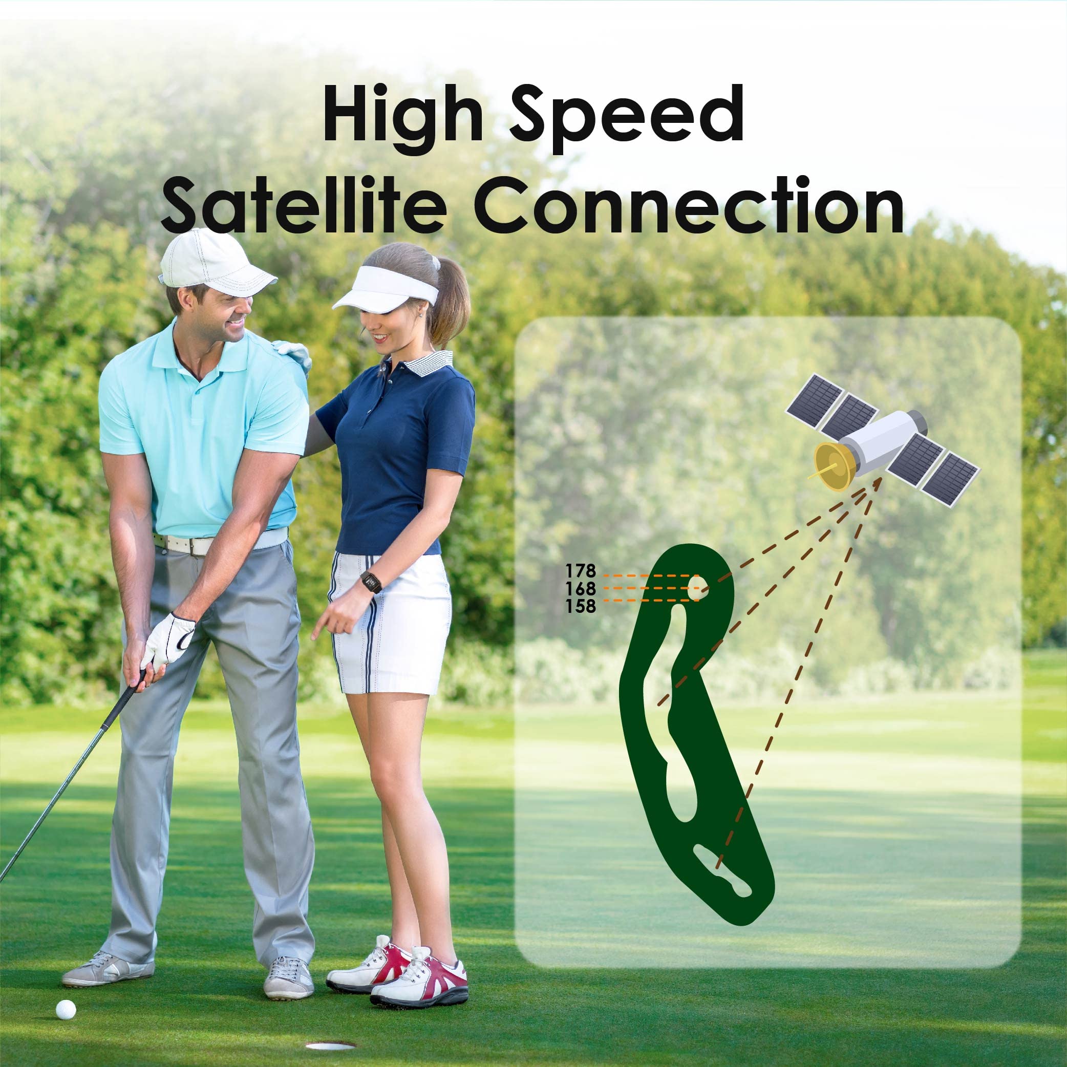 CANMORE TW356 Orologio GPS da golf per uomo e donna, aggiornamento gratuito di oltre 41.000 campi precaricati in tutto il mondo, display LCD ad alto contrasto, chip IC di aggiornamento, Arancia
