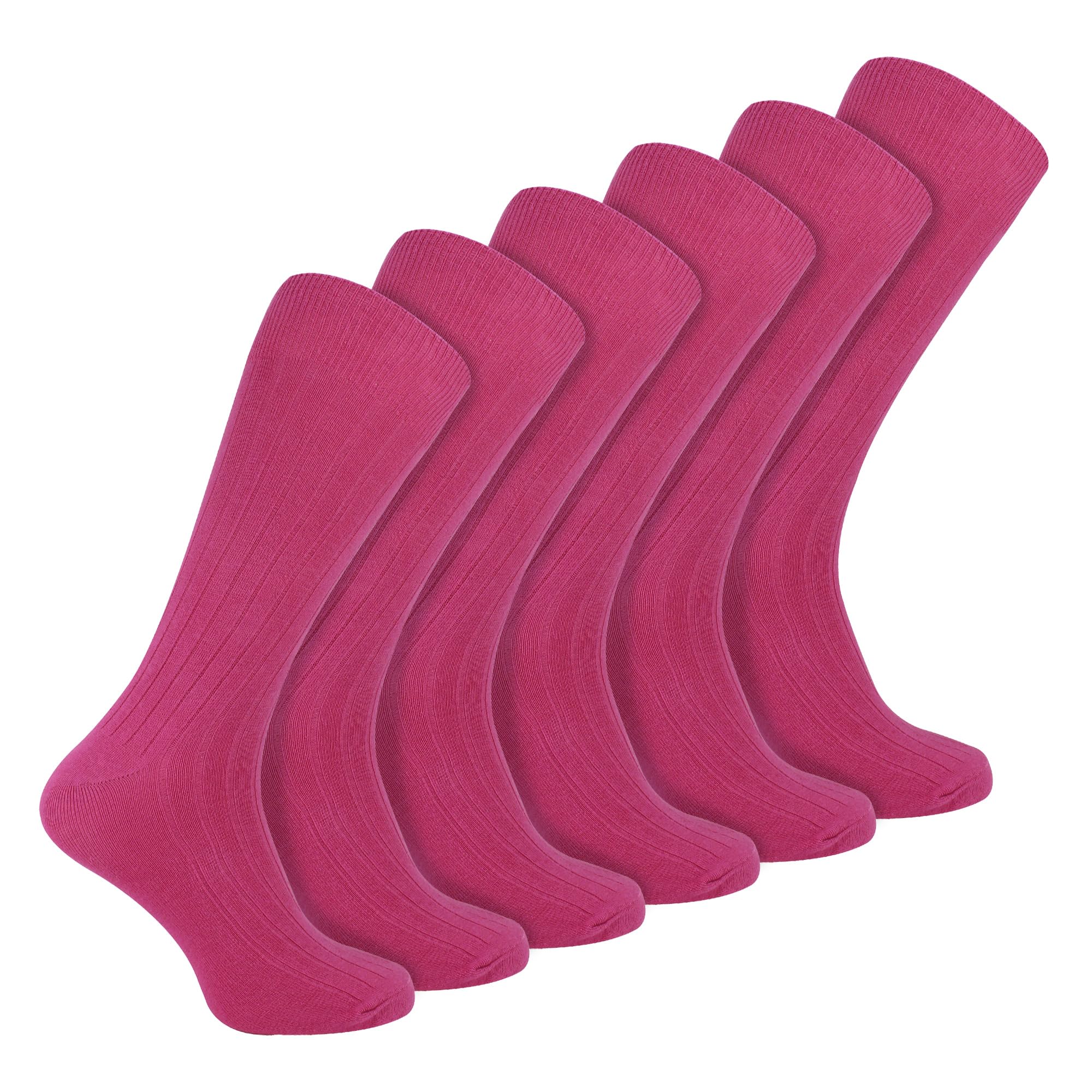 Sock Snob Men's Fuschia 6 Pairs Multipack Ribbed Dress Socks | | Breathable Crew Cotton Socks (6-11, ) Size 6-11
