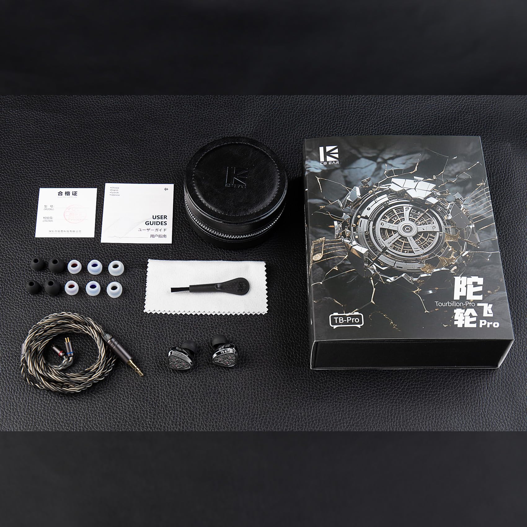 Yinyoo KBEAR TB-Pro IEM Auriculares in Ear con Cable 10mm Dual-Magnetic DD Auriculares Gaming con Micrófono Transductor Diafragma Compuesto PU+Peek+DLC