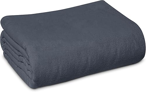 Linteum Textile - Manta de baño para pacientes hospitalarios mezclados de algodón, manta de cama tamaño Queen, manta ligera, 90 x 90 pulgadas, 2.25