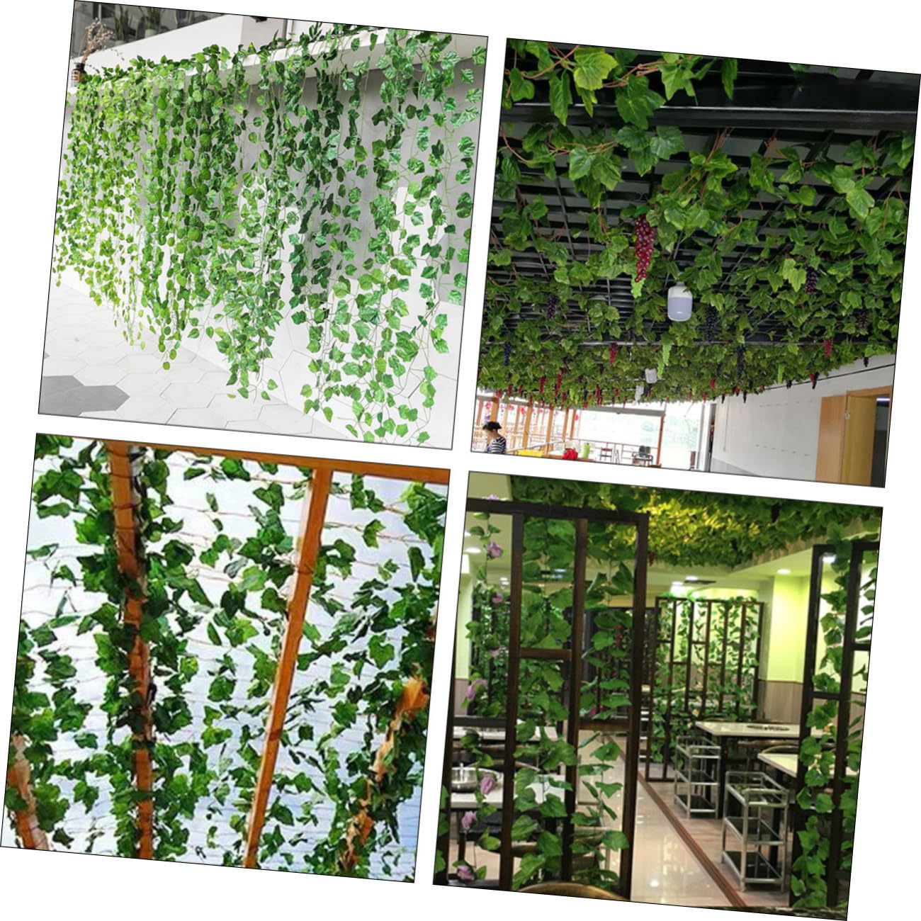 SHERCHPRY 36 Stück Dekoration hängende Schaukel Wand simulierte Rattans Girlande Blätter Fenster Regal Zubehör Efeigrün Pflanzen Laub Dekorationen Rattan Zaun Blatt Garten Eukalyptus DIY Pflanze Faux