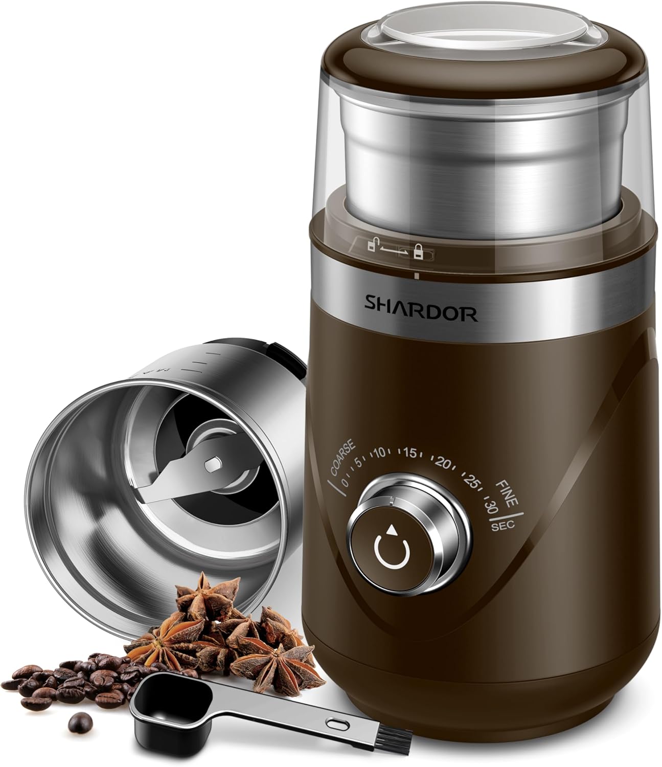 SHARDOR Adjustable Electric Coffee Grinder with Removable Stainless Steel Bowl