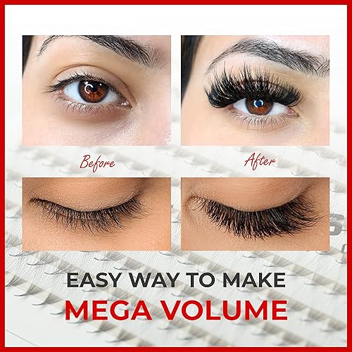 Miniatura 10 de THE LASH SUPPLY 450 abanicos, 14D volumen Promade Fan Mega Box, rizo CD, longitud 0.354-0.787 in, 0.03 de grosor, rizo natural y duradero, abanicos