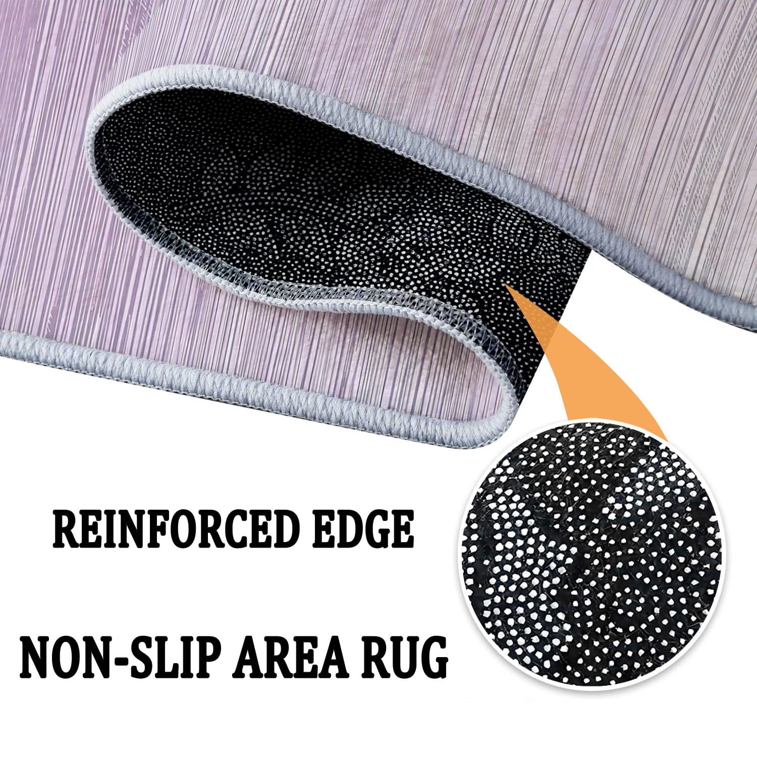 Alfombra Redonda Rayas Verticales Simples de Color Morado Claro Lavable a máquina, Antideslizante, de Pelo bajo y no desprende Pelo 120 cm (Round) para Sala de Estar, Dormitorio salón Salvia Rosa