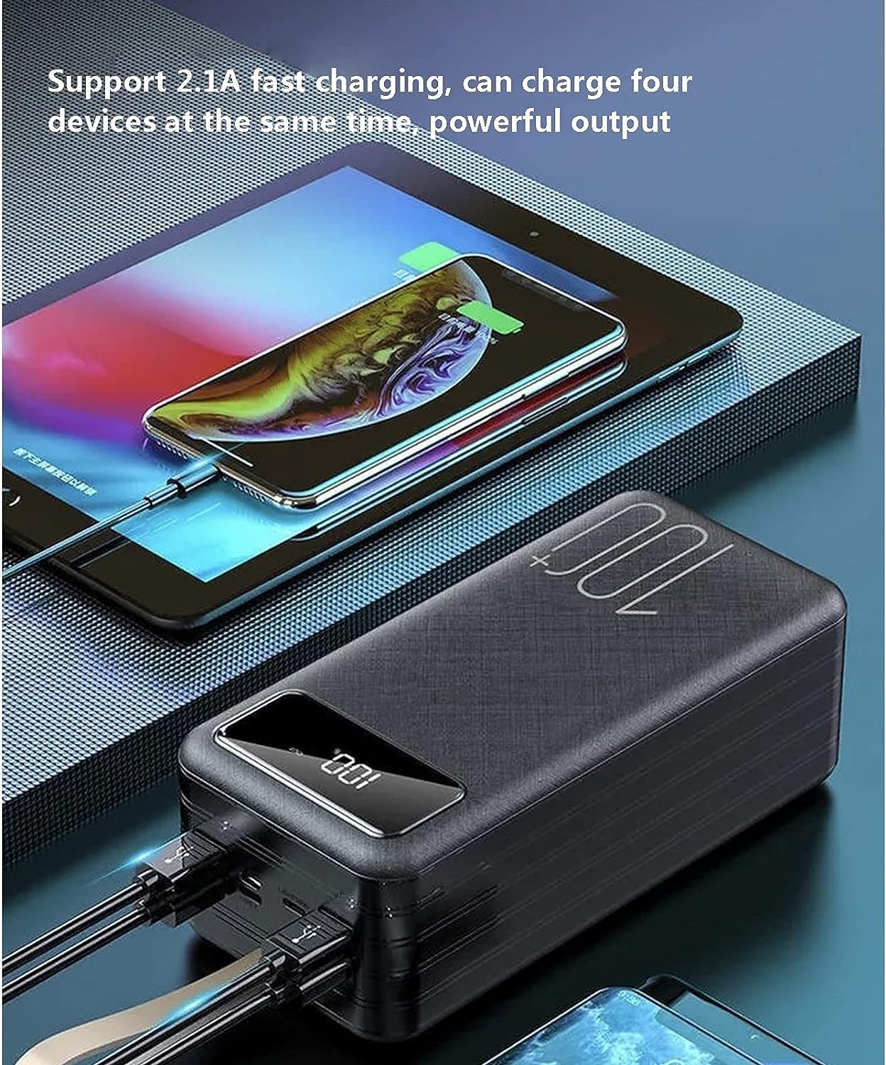 Banco De Energía Cargador Portátil USB 100000Mah Paquete De Batería De Alta Capacidad Con Pantalla Carga Rápida Para Todos Los Teléfonos Móviles Para Teléfonos Inteligentes, Tabletas, Consolas De Jueg