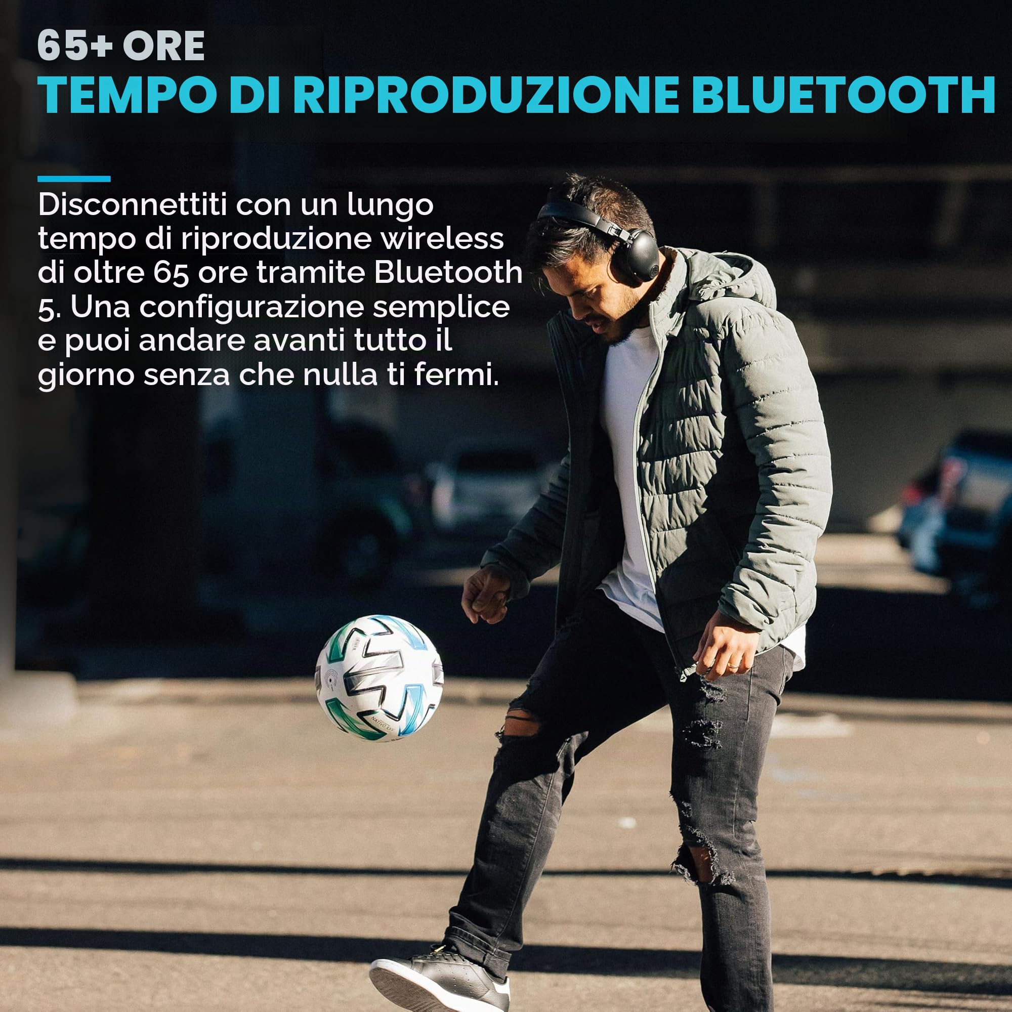 JLab Studio Pro+ Cuffie Bluetooth Over-Ear - Microfono 65 Ore, Nero | Cuffie Wireless con Microfono Integrato, Multipoint, Pieghevoli, Padiglioni imbottiti in Cloud Foam