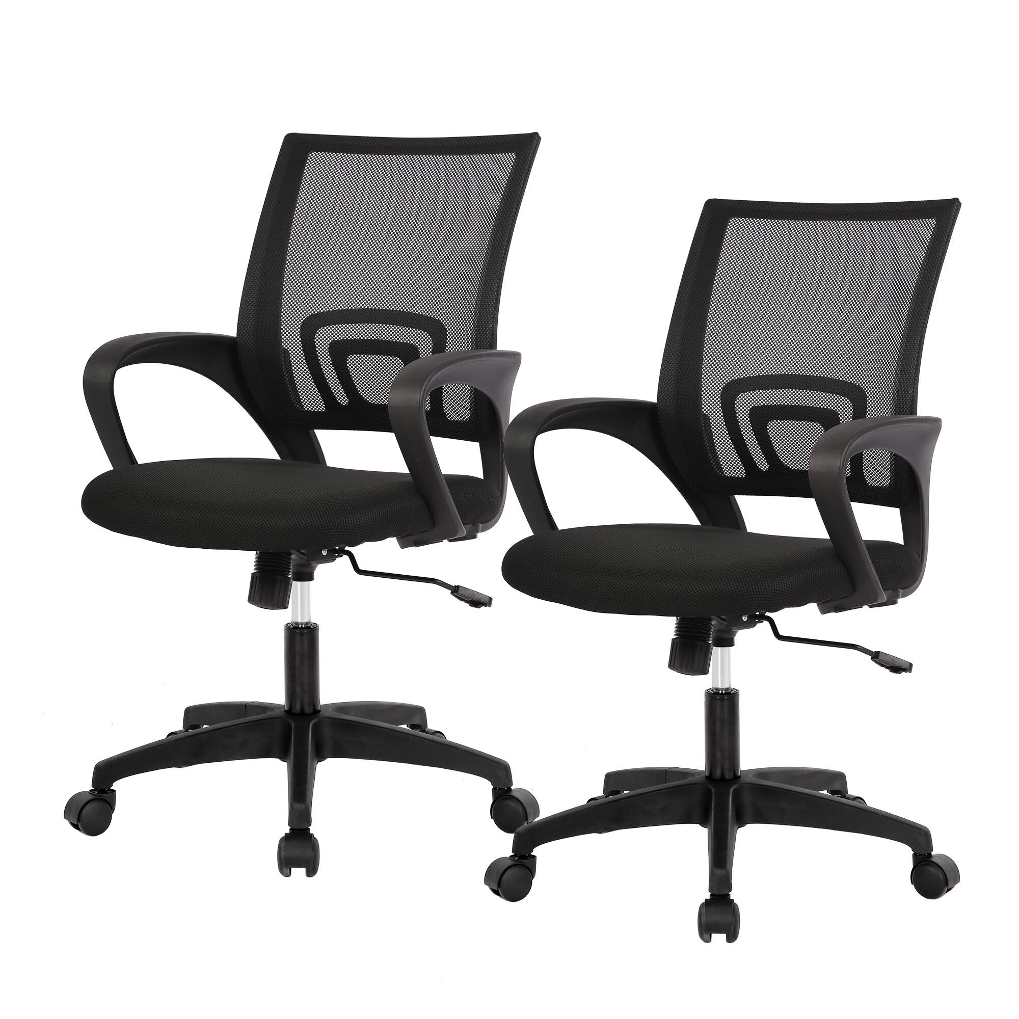 BestOffice | Ergonomic Office Chair | Mid-Back Swivel Desk Chair | Breathable Backrest & Lumbar Support | Adjustable Height | Sponge Seat | Rolling