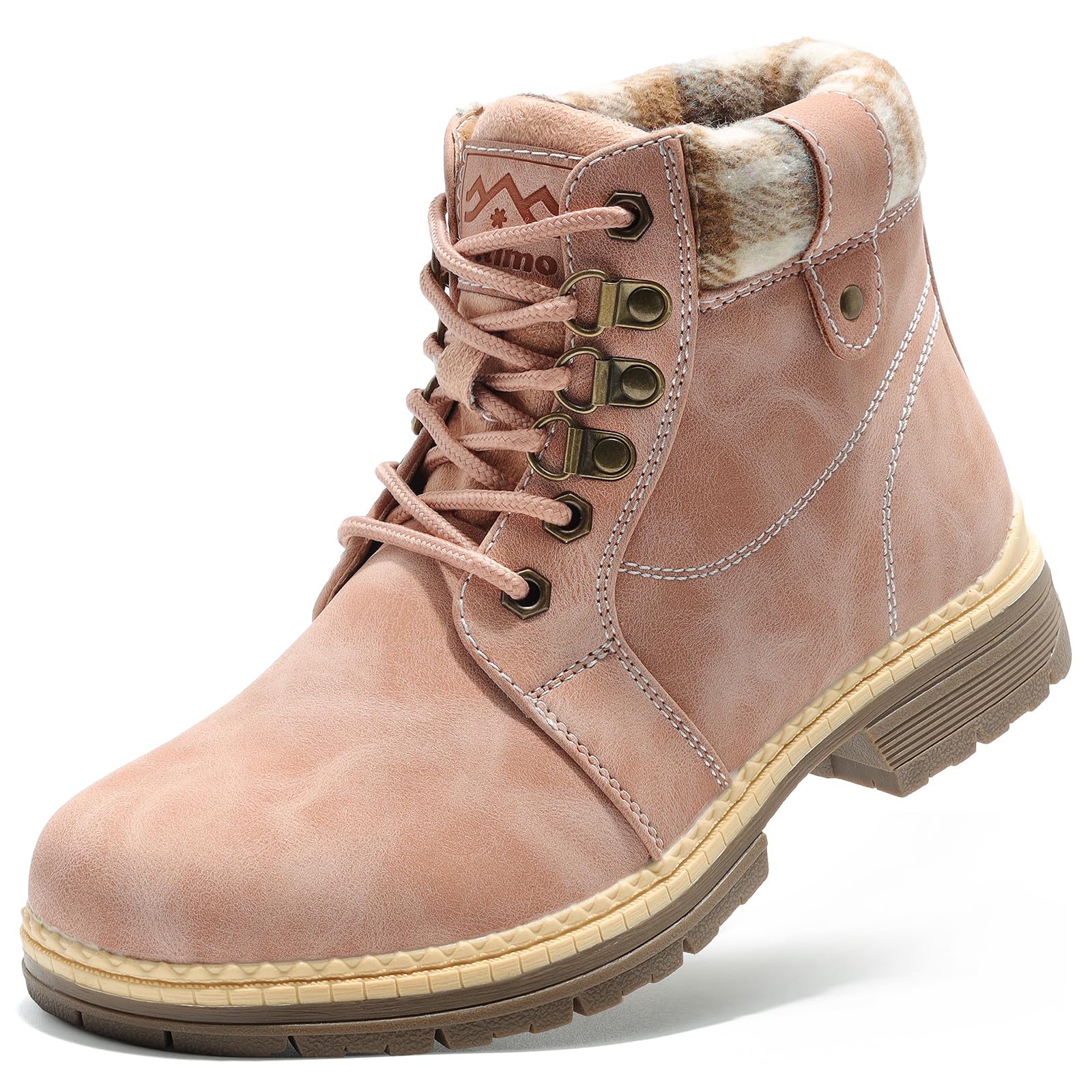 COTTIMO Womens Hiking Snow Winter Boots- Ladies Casual Outdoor Lightweight Ankle Boots Work Backpacking Lace up Fur Lined Walking Trekking Shoes