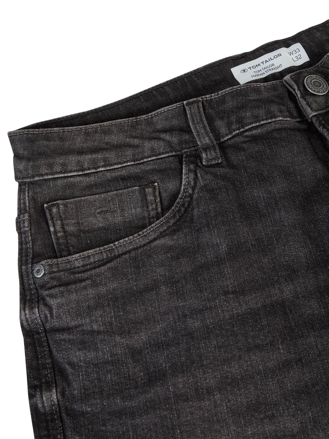 TOM TAILOR Jeans Herren Stretch Straight Fit Marvin Jeanshose Hose Denim Blau Schwarz 30 31 32 33 34 36 38 40 42