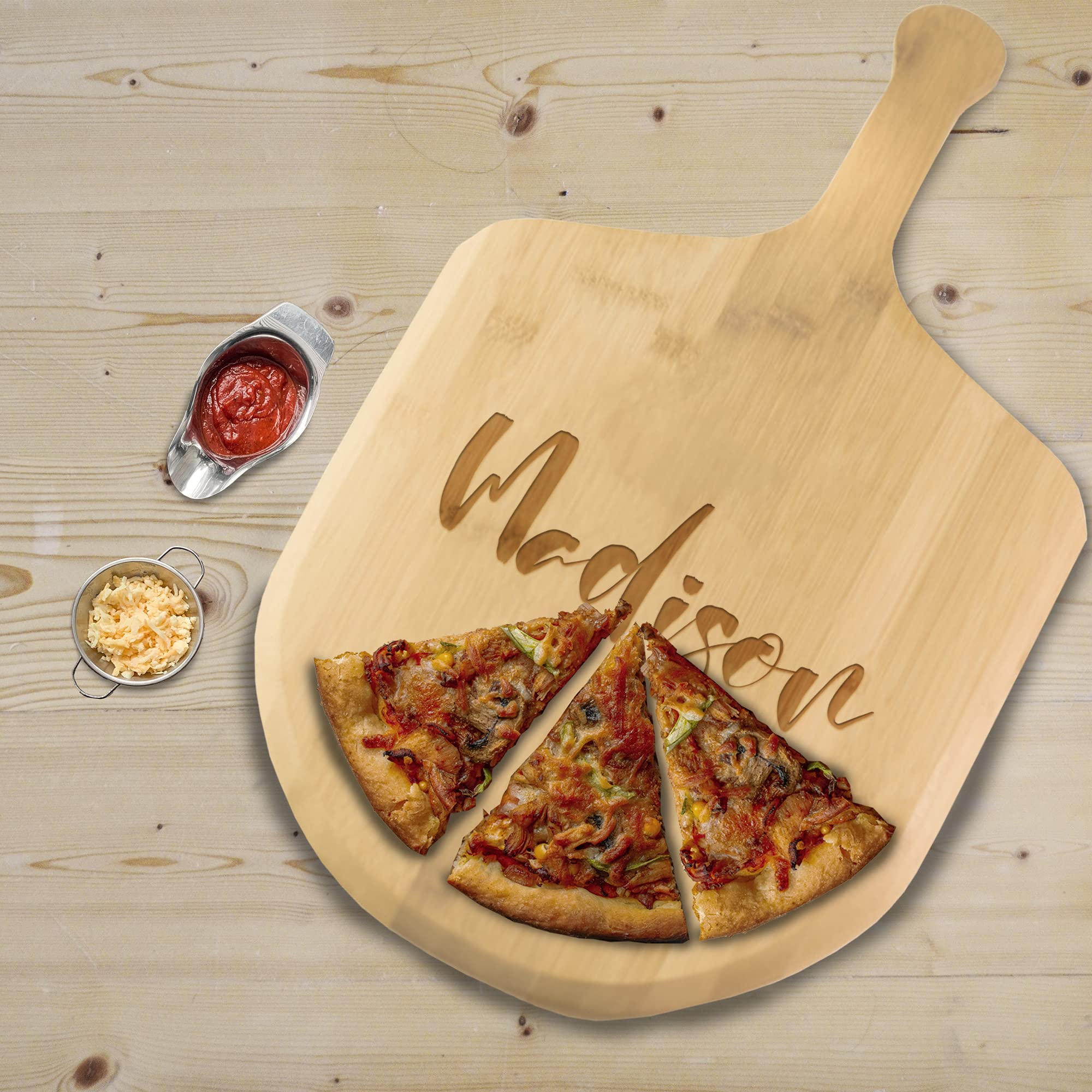 Personalized Pizza Paddle | Bamboo Wood Paddle Board