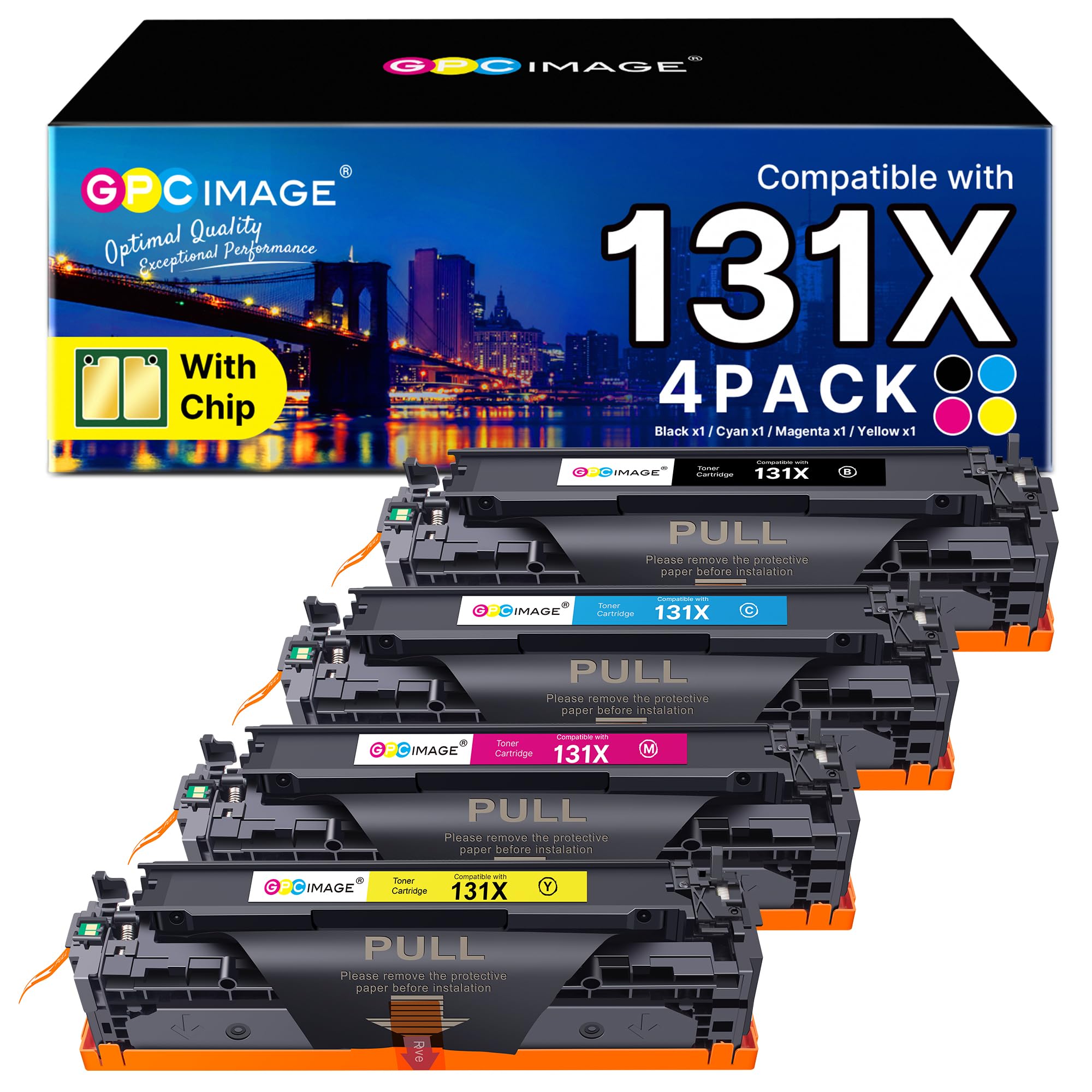 131X Toner Cartridges Compatible for HP 131X Toner for HP LaserJet Pro 200 color MFP M276n M276nw M251n M251nw CF210X CF211X CF213X CF212X (Black Cyan Magenta Yellow, 4-Pack)