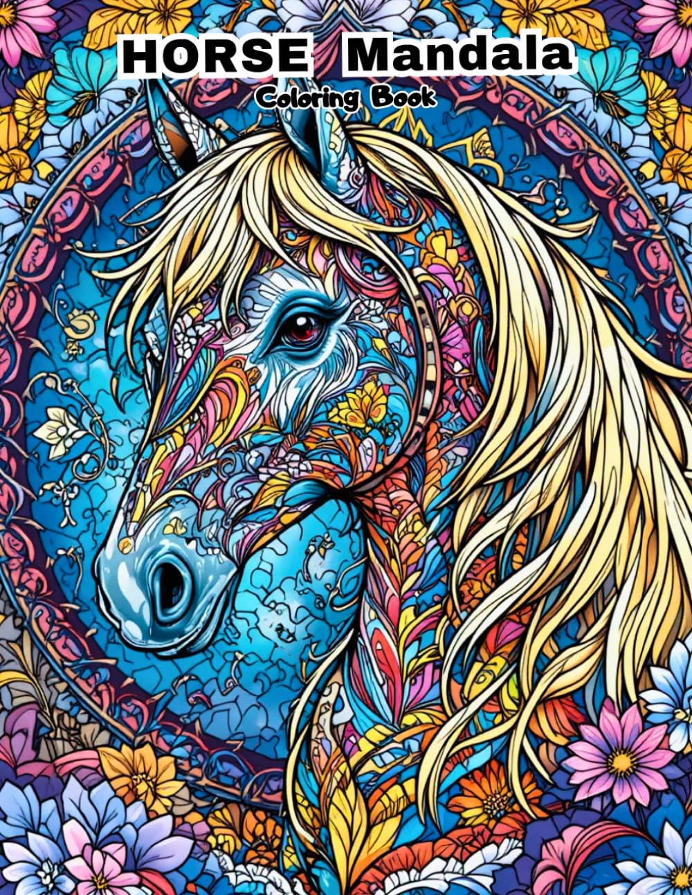 Majestic Horses Mandala Coloring Book: Stress Relief and Relaxation with 50 Beautiful Equine Designs for Adults