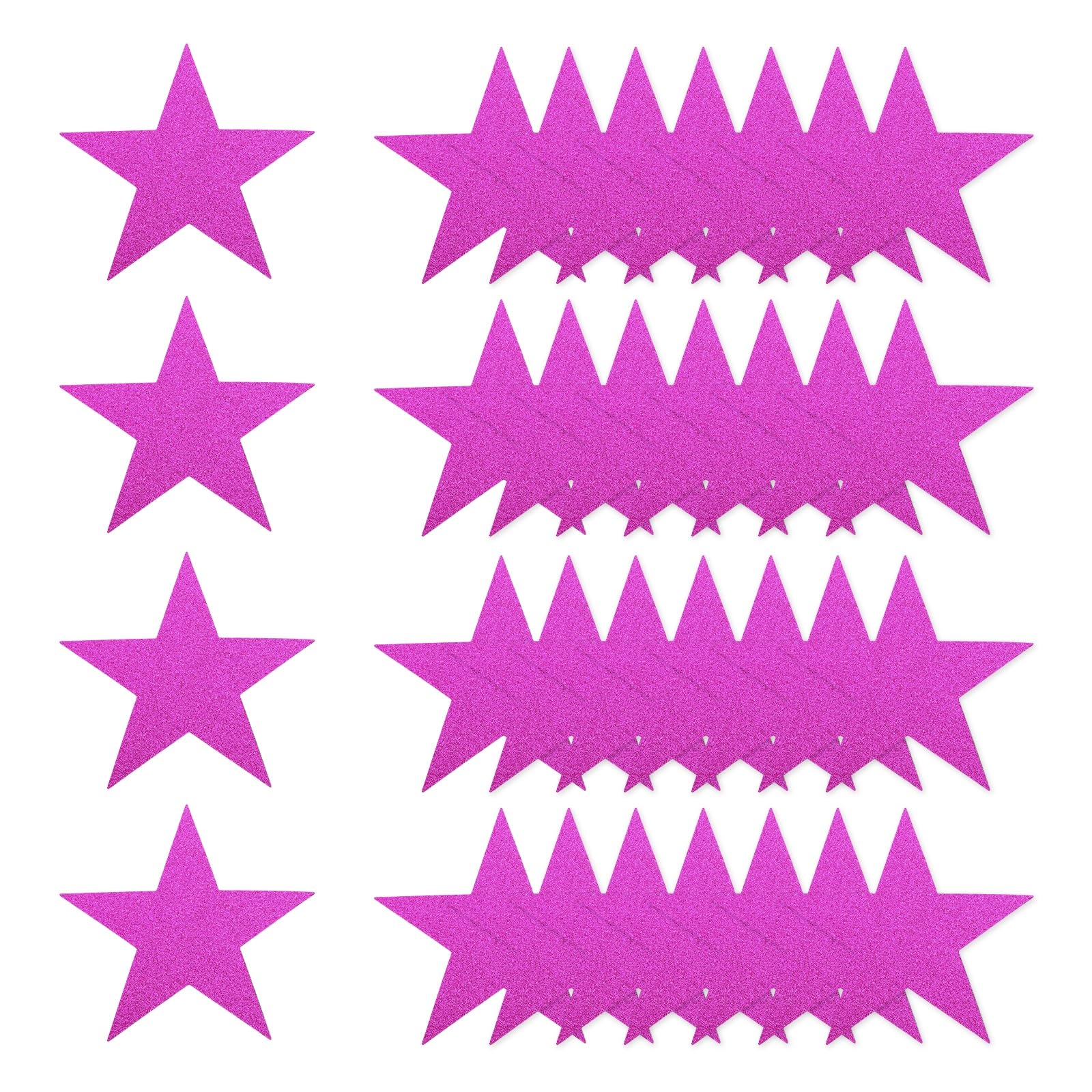 sourcing map 48 Pcs Glitter Stars Cutouts Decoration, 6" Paper Star Confetti Cutouts Stars Shiny for Bulletin Board Wall Classroom Party Supplies, Rose Red