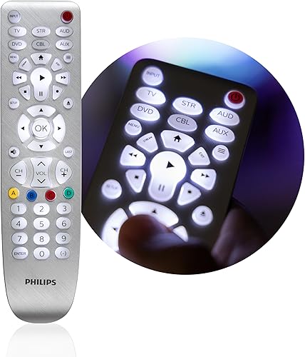 Miniatura 2 de Mando a distancia universal retroiluminado por Philips, funciona para Samsung, Vizio, TCL, HiSense, Sony, RCA, Panasonic, Roku, Apple TV, Smart TV,