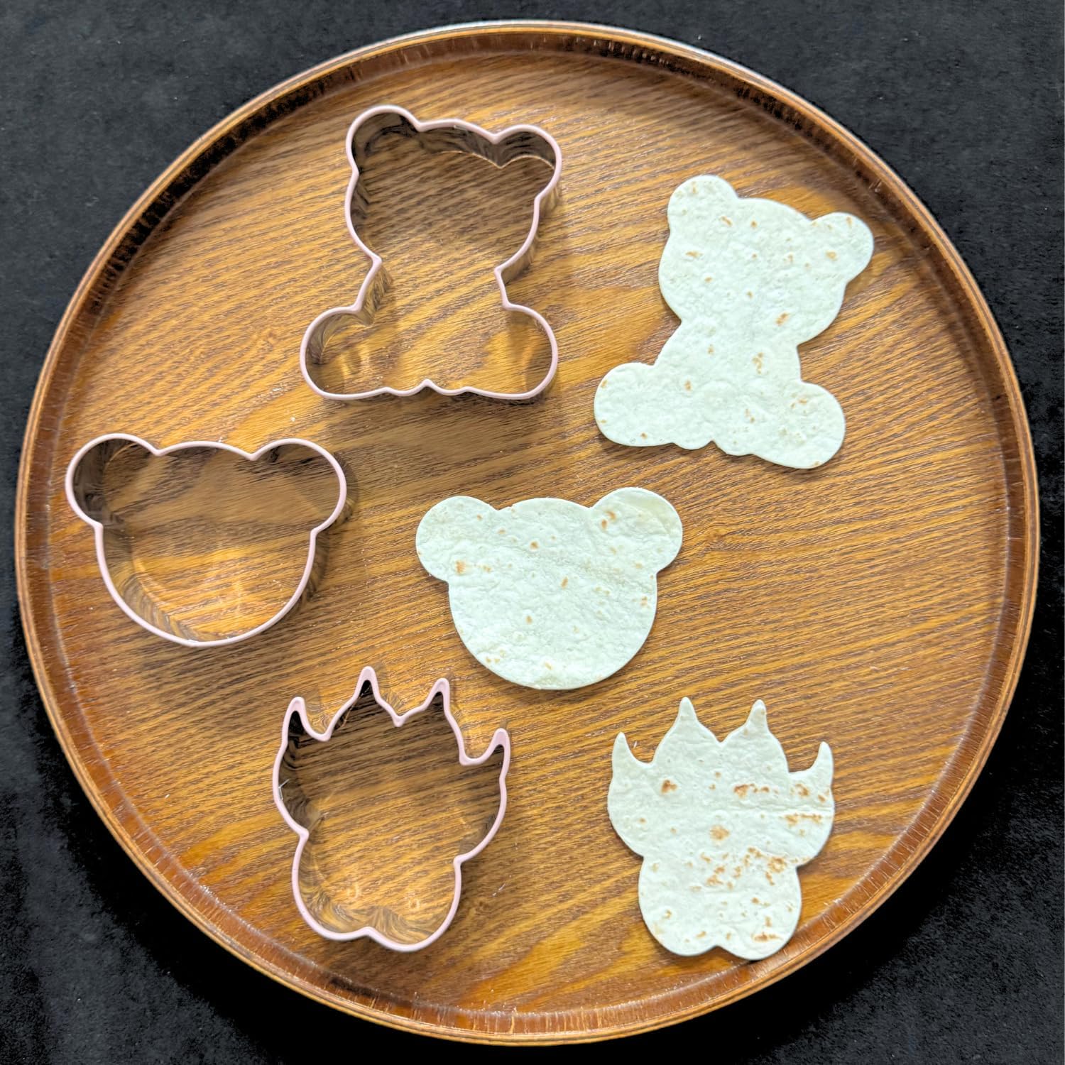 LUBTOSMN 3 Piece Bear Cookie Cutters Set, Silicone Rim Baking Set