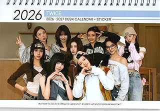 TWICE トゥワイス グッズ 卓上 カレンダー (写真集) 2026~2027年 (2年分) + ステッカーシール [12点セット]