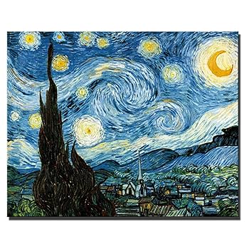 Amazon.co.jp: ゴッホ星月夜キャンバス絵画壁のレプリカ印象派