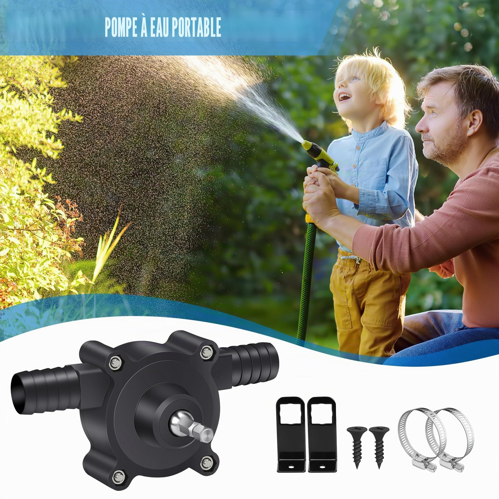 Pompe Perceuse Électrique Pompe de Forage Manuelle Mini Pompe à Eau | Pompes de Transfert auto-amorçantes Vitesse pour Diesel Huile Liquide Eau Fioul Maison Jardin Mini Piscine Fontain