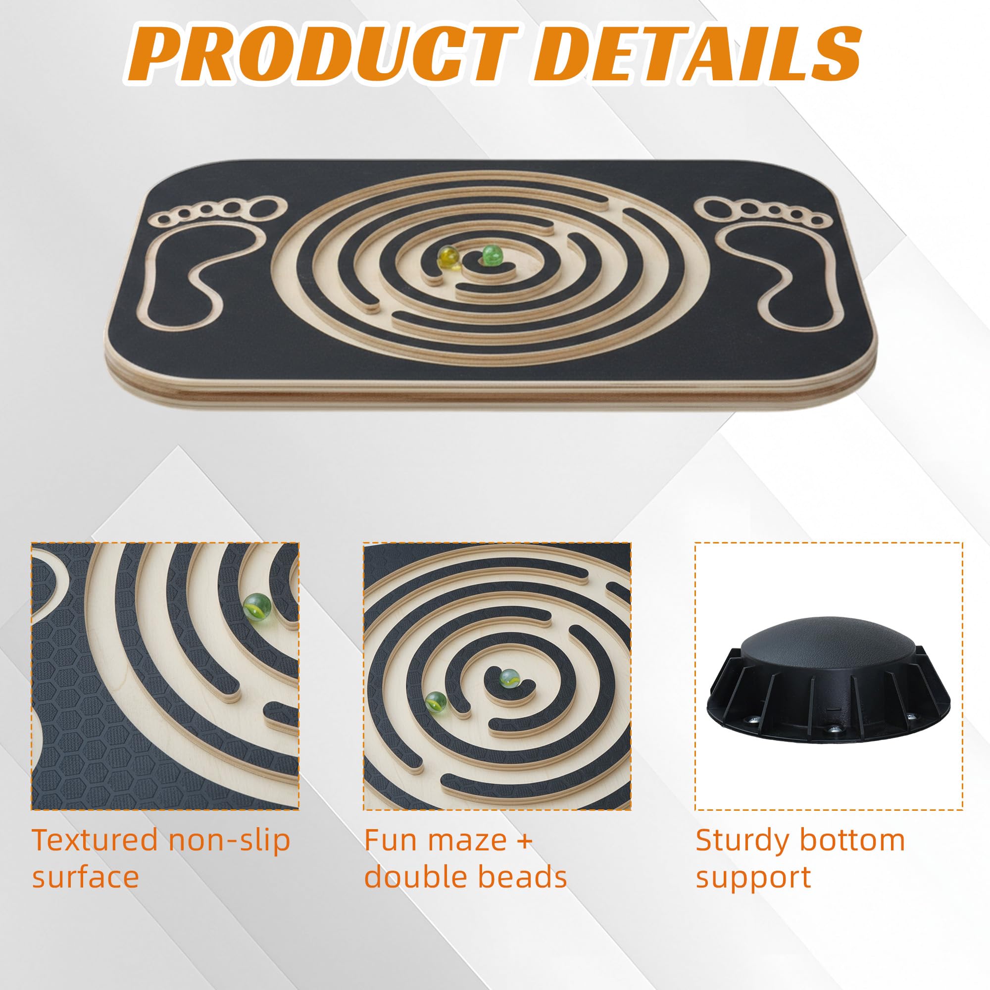 Balance Board in legno con labirinto a sfere integrato Tavola oscillante per l'allenamento dell'equilibrio, per interni ed esterni Attrezzi per l'equilibrio per giochi, sport e yoga