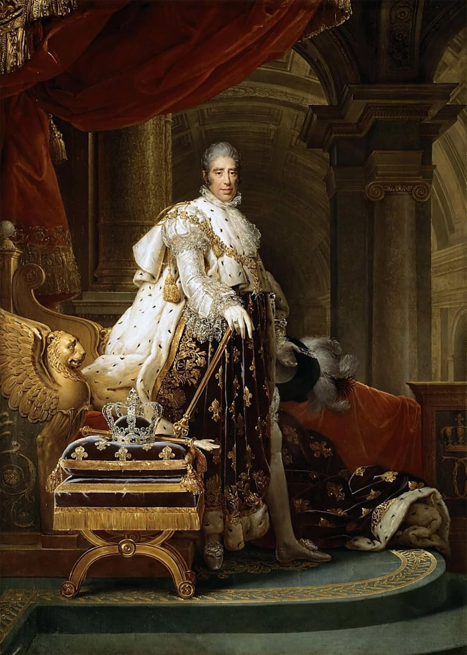 SERENDIPITP Vintage Picture Print on Canvas Wall Art Poster King Charles X of France by Pascal Simon Gerard Artwork Print Poster for Wall Decor 60x90cm