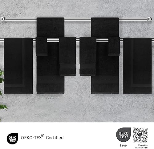 Vista 23 de Towels Beyond - Juego de toallas de lujo de 6 piezas, 100% algodón turco, de secado rápido, altamente absorbente y cómodo, incluye 2 toallas