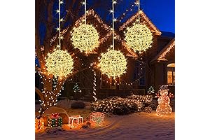 4 Pack 7.9" LED Outdoor Christmas Lighted Spheres