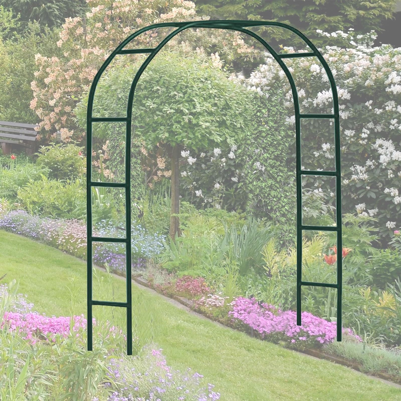 LIYI929GP Metal GardenArch Arbors Arbour Archway With Removable Base, Strong And Sturdy Stability Rose Arches Arbors Flower Stand, 120cm 160cm 180cm 200cm 240cm 350cm, Metal Plant Trellis Pergolas